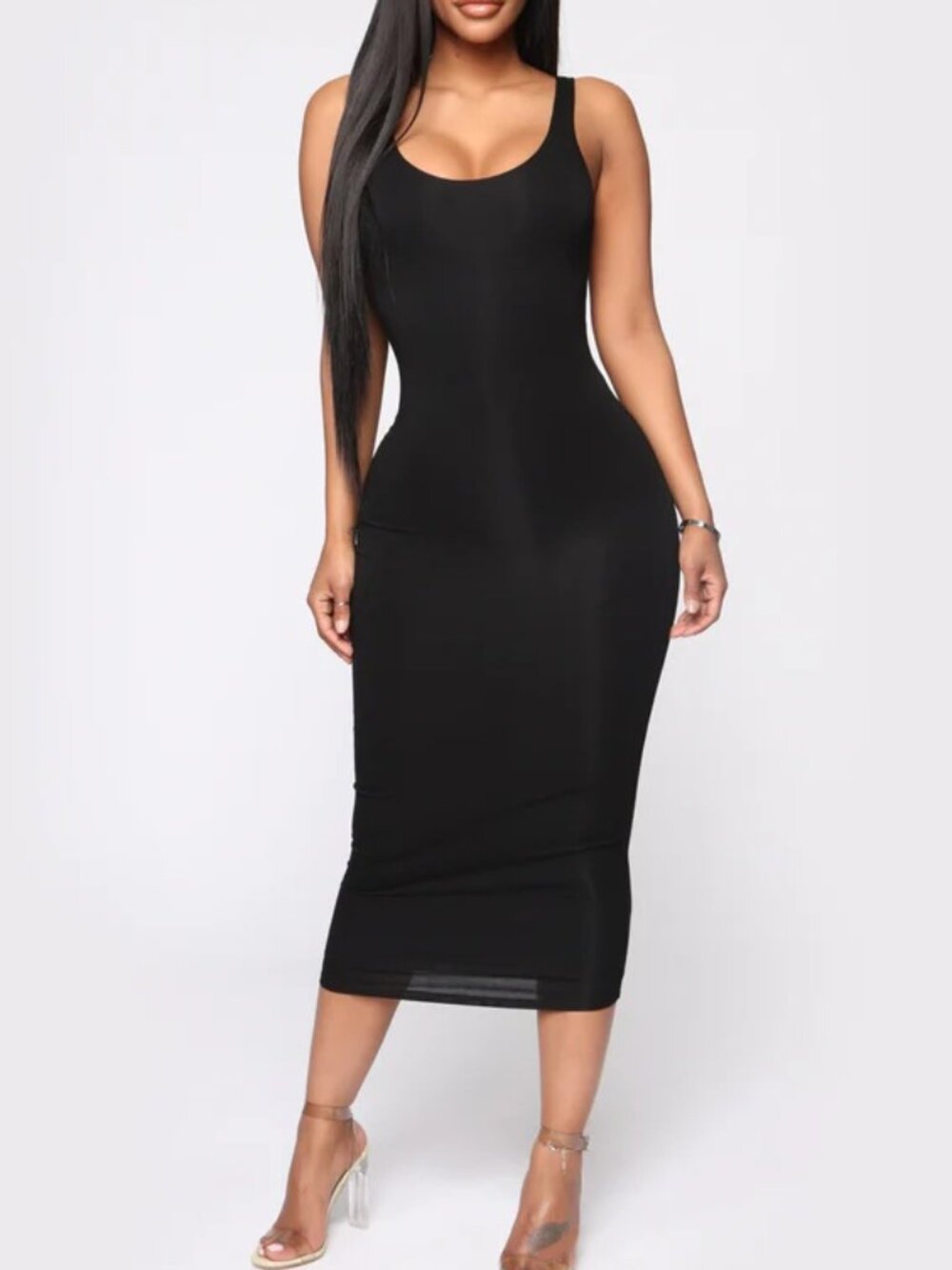 Black Midi Dress, XS